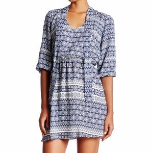 *NWT* Want & Need Printed Tie Neck Skater Dress